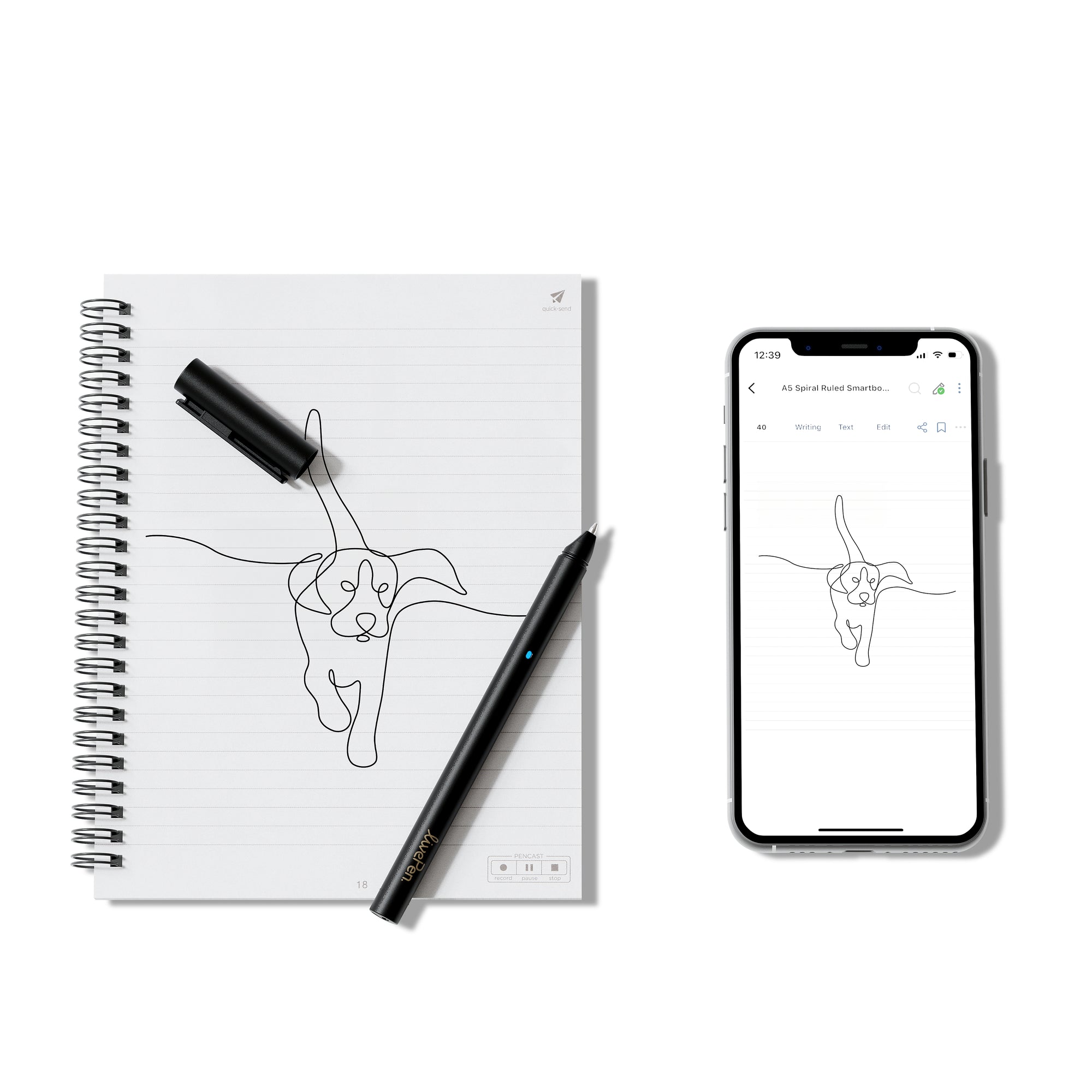 Livescribe LivePen Smart Pen & Smart Paper Notebook Dog Sketch