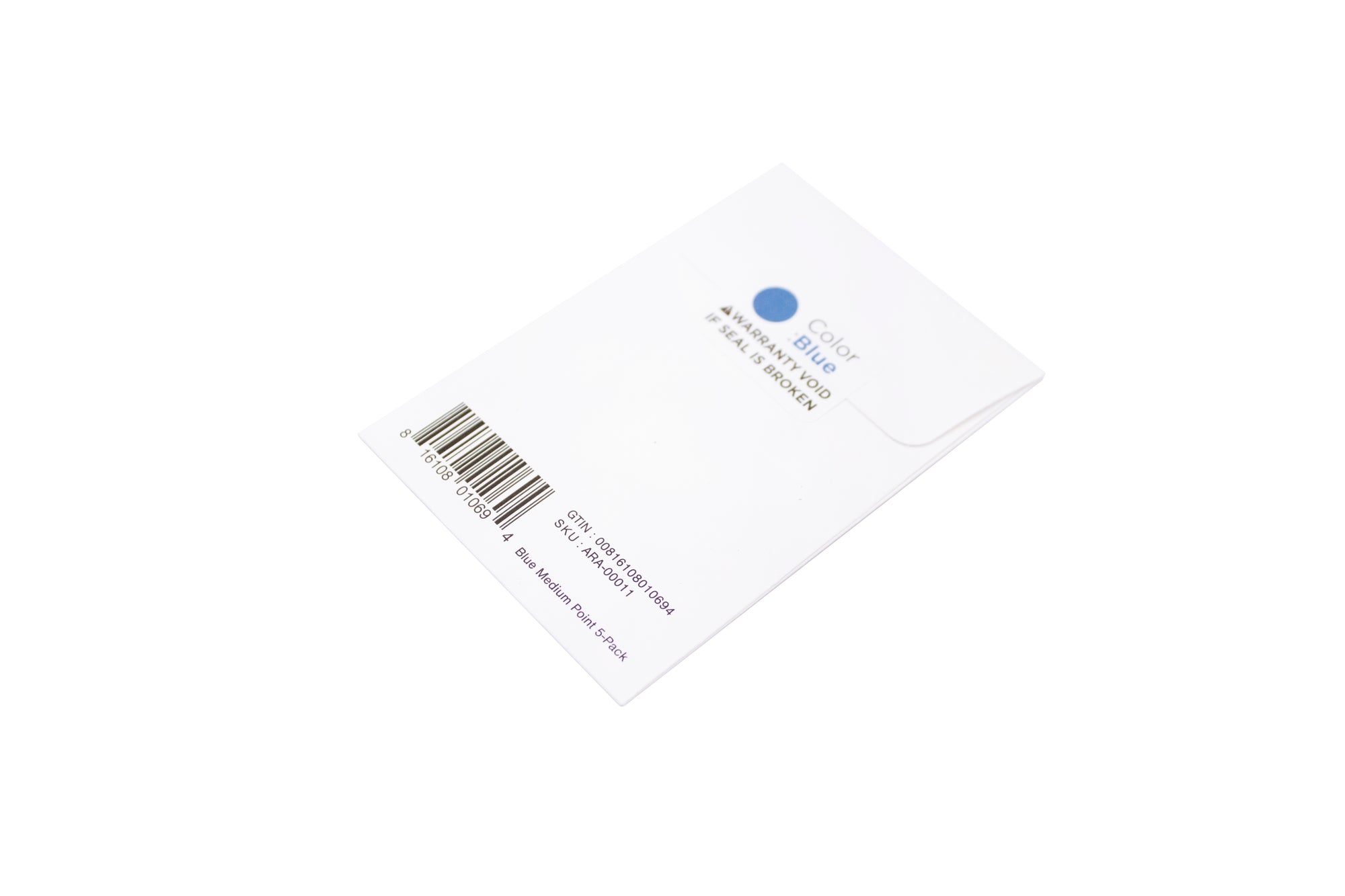 Livescribe Echo Smart Pen Ink Cartridges 5-pack Blue Medium (back)