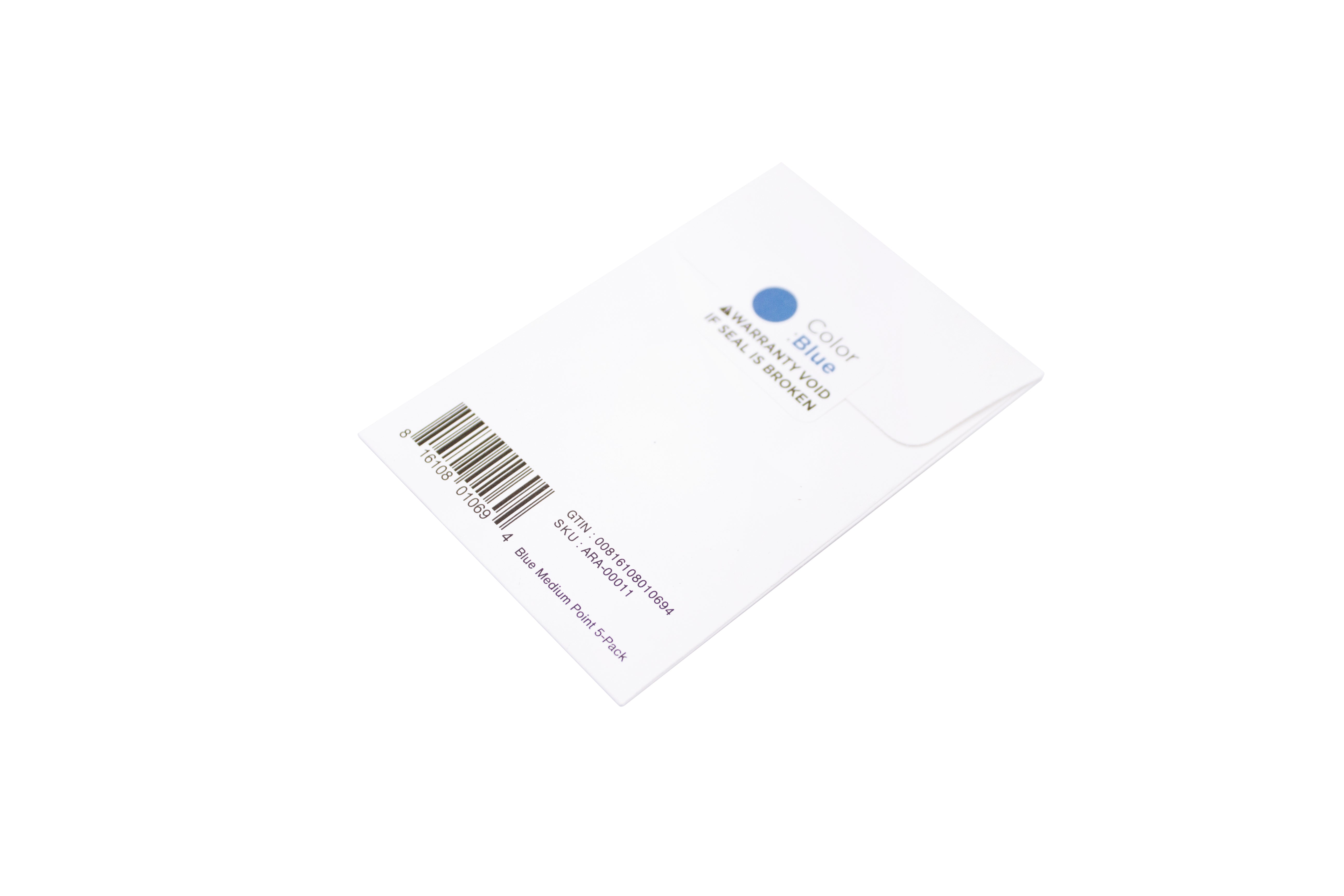 Livescribe Echo Smart Pen Ink Cartridges 5-pack Blue Medium (back)