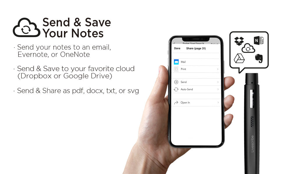 Livescribe Echo 2 Smart Pen Send & Save Your Notes